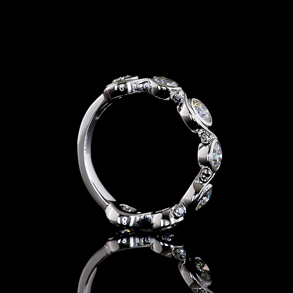 14K White Gold Eternity Band with Seven Bezel-Set Round Lab Diamonds - 1.57 Carat Total Weight - Covaloro Fine Jewelry - Image 3