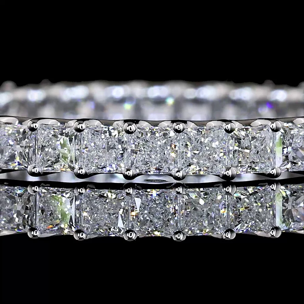 14K White Gold Eternity Band with U-Prong Set Princess Cut Lab Diamonds - 1.19 Carat Total Weight, E-F Color, VS1 Clarity - Covaloro Fine Jewelry - Image 2