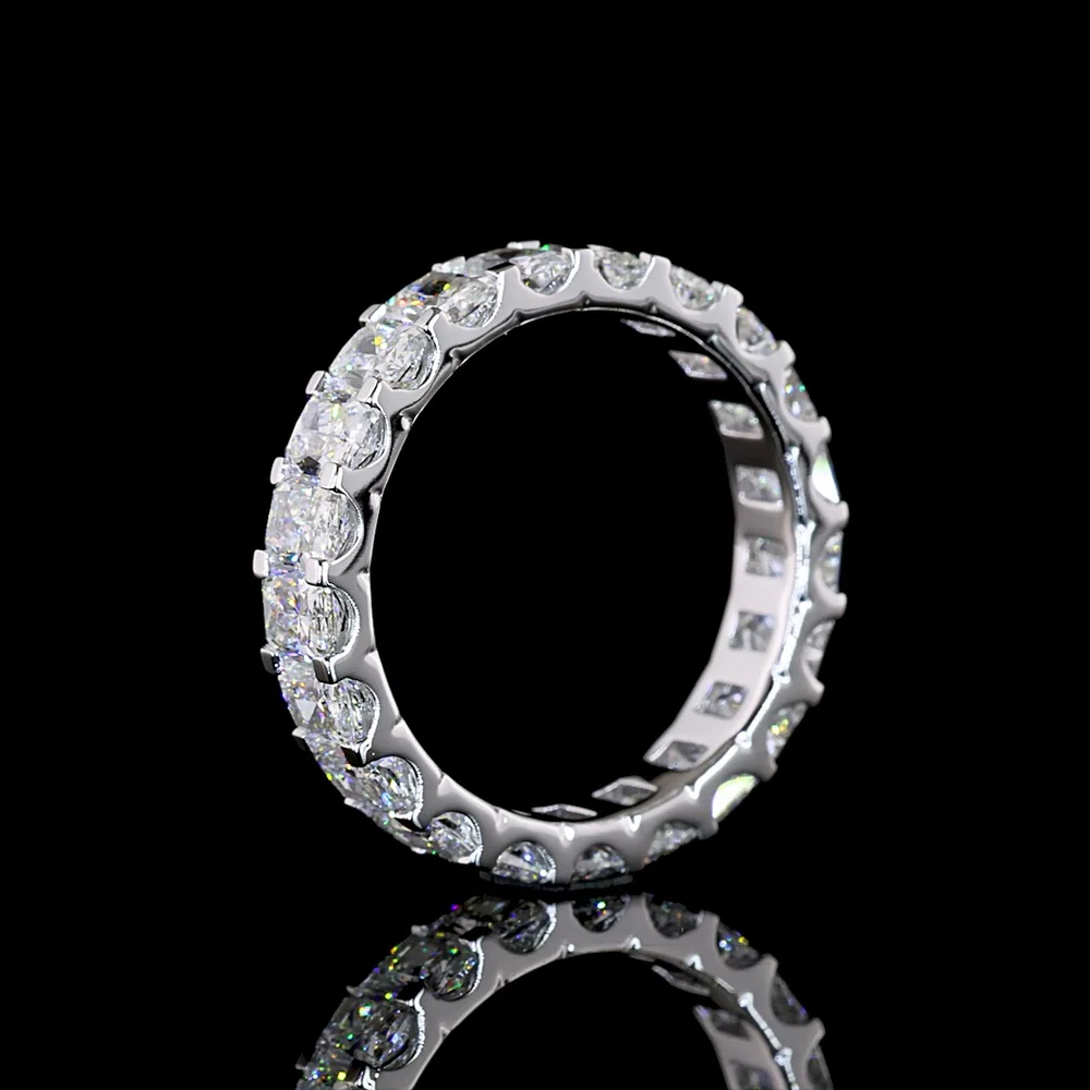 14K White Gold Eternity Band with U-Prong Set Radiant Cut Lab Diamonds - 3.53 Carat Total Weight, 21 Stones E-F VS1 - Covaloro Fine Jewelry - Image 4