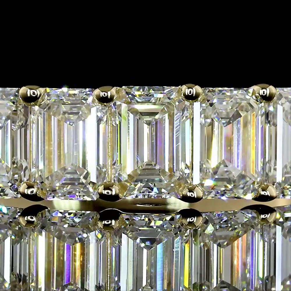 14K White Gold Five Stone Eternity Band with Emerald Cut Lab Grown Diamonds - 1.03 Carat Total Weight (E-F Color, VS1 Clarity) - Covaloro Fine Jewelry - Image 2