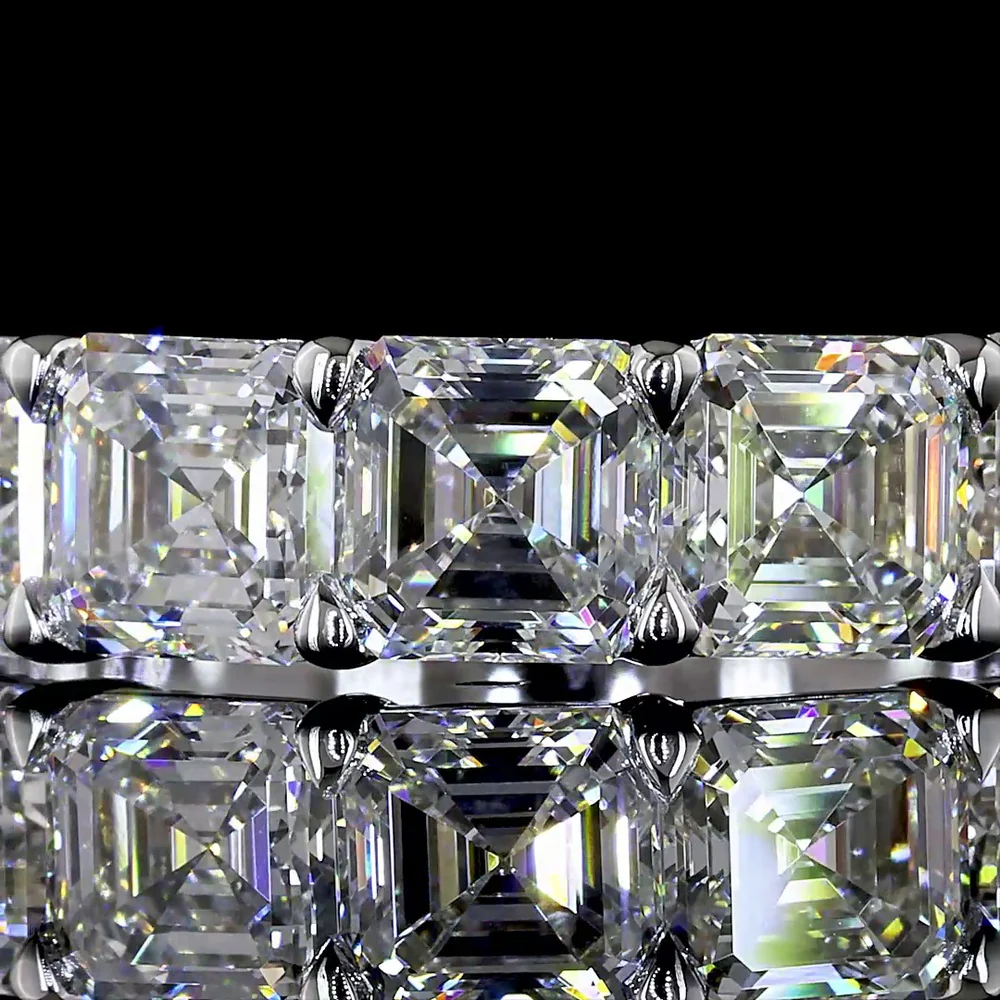 14K White Gold Five Stone Eternity Band with Prong Set Asscher Cut Lab Diamonds - 2.06 Carat Total Diamond Weight, E-F Color, VS Clarity - Covaloro Fine Jewelry - Image 2