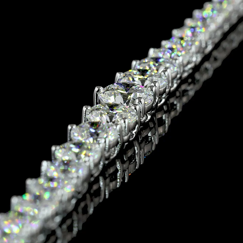 14K White Gold Graduated Riviera Necklace with Round Brilliant Cut Lab Diamonds - 9.89 Carat Total Weight - Covaloro Fine Jewelry - Image 3