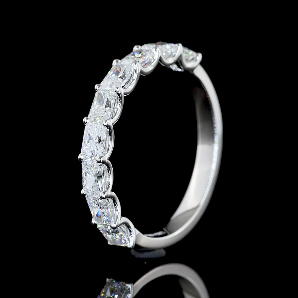 14K White Gold Half Eternity Band with East-West Set Radiant Cut Lab Diamonds - 1.08 Total Carat Weight, E-F Color VS2 Clarity - Covaloro Fine Jewelry - Image 4