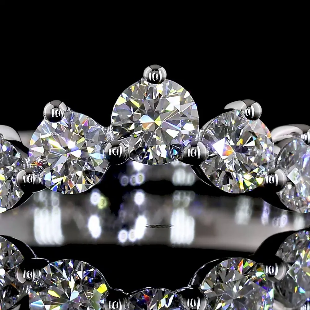 14K White Gold Half Eternity Band with Graduated Round Lab Diamonds - 0.76 Carat Total Diamond Weight E-F VS - Covaloro Fine Jewelry - Image 2