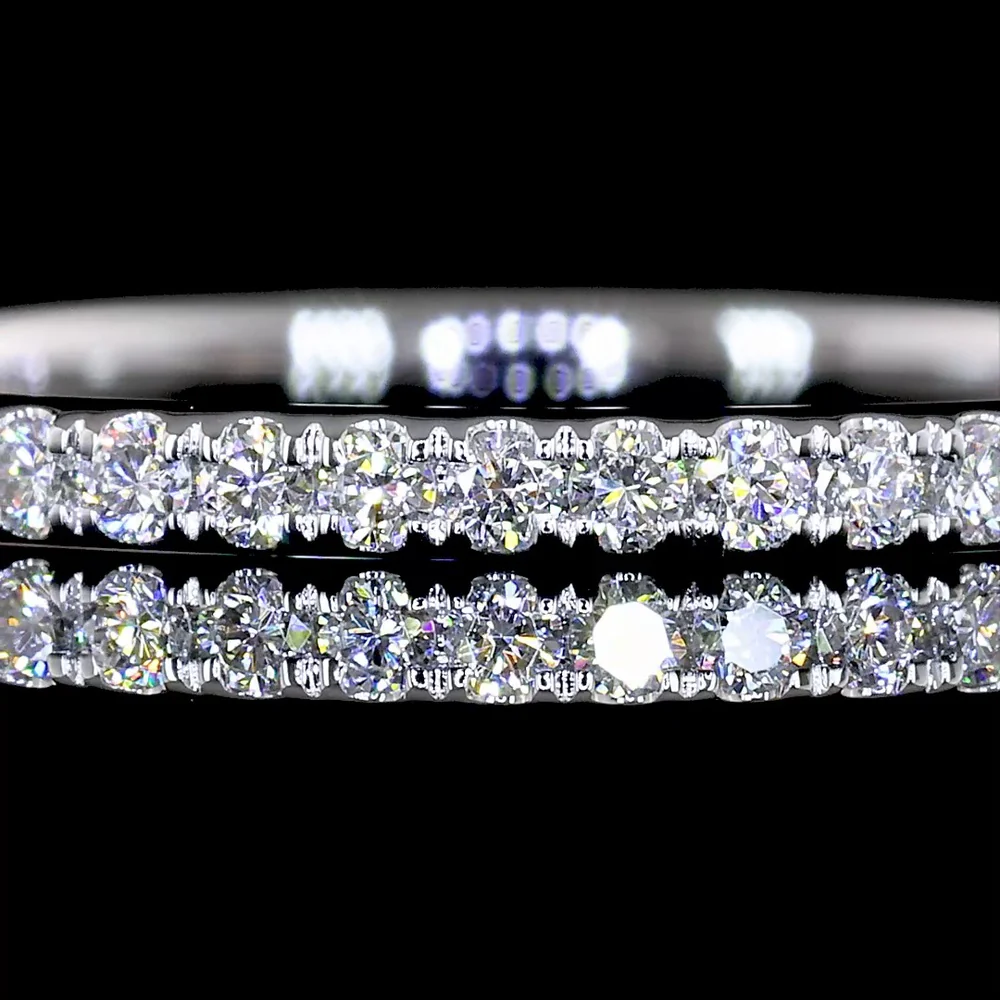 14K White Gold Half Eternity Band with U-Prong Set Round Lab Diamonds - 0.23 Carats Total Diamond Weight - Covaloro Fine Jewelry - Image 2