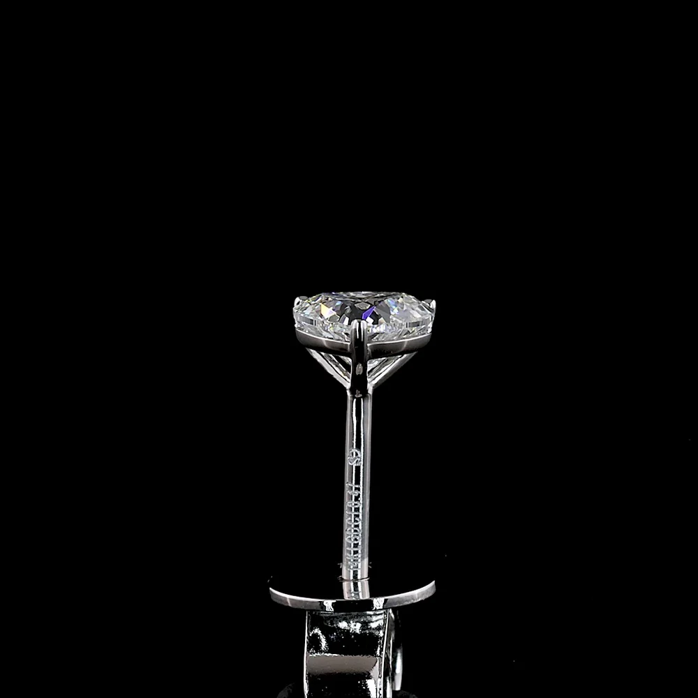 14K White Gold Heart Shape Martini Stud Earrings with Lab Grown D VS1 Diamonds - 0.56 Carat Total Weight - Covaloro Fine Jewelry - Image 4