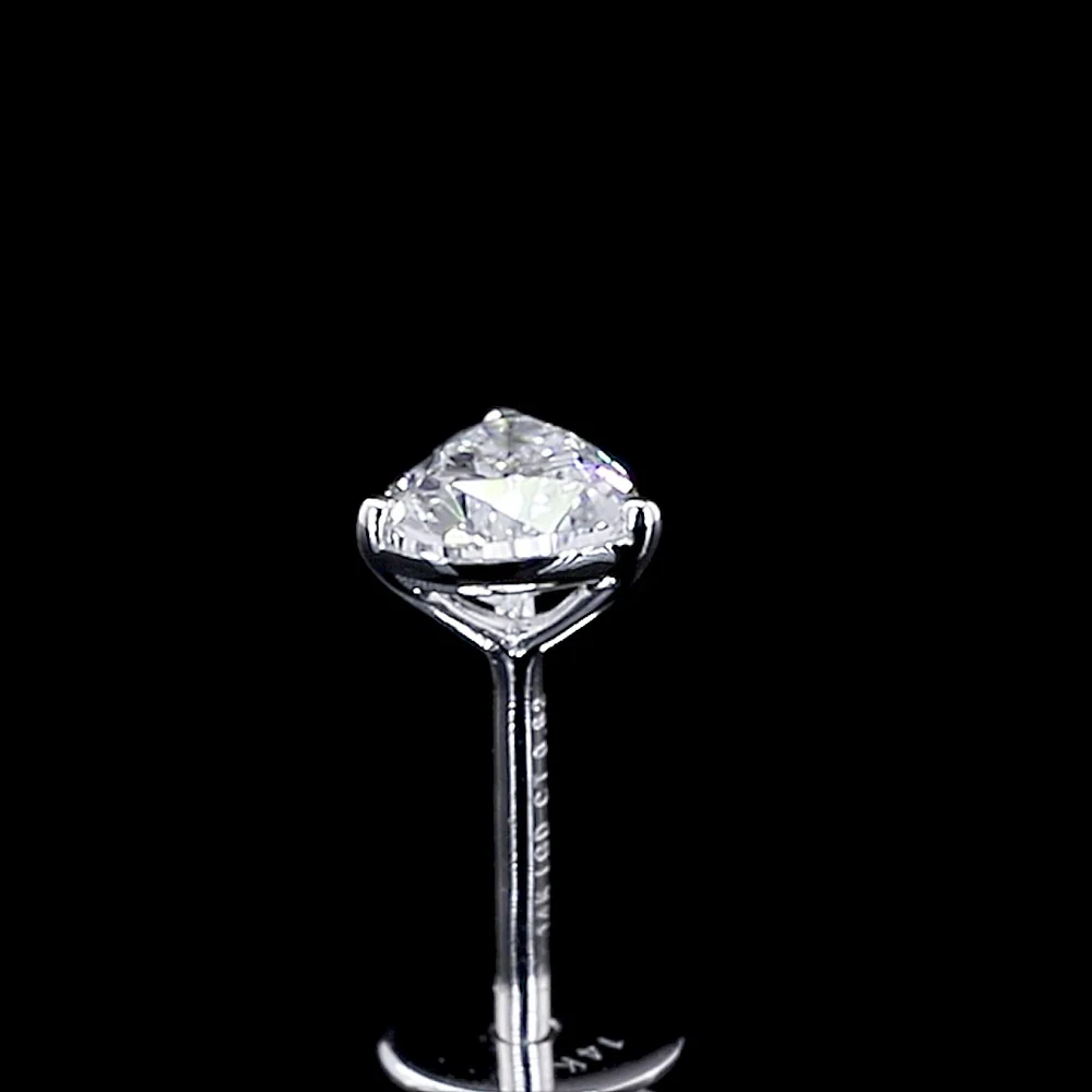 14K White Gold Heart Shape Martini Stud Earrings with Lab Grown Diamonds - 0.62 Carats Total Diamond Weight - Covaloro Fine Jewelry - Image 4