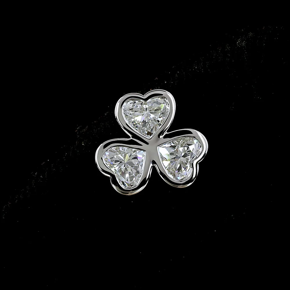 14K White Gold Heart Shape Stud Earrings with Bezel-Set Lab Diamonds - 2.07 Carats Total Diamond Weight, E-F VS Clarity - Covaloro Fine Jewelry - Image 2