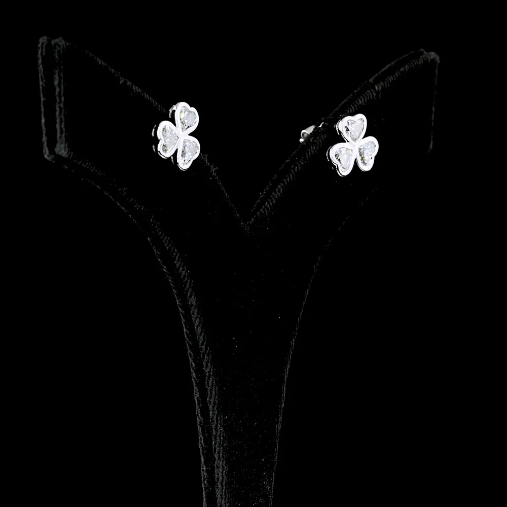 14K White Gold Heart Shape Stud Earrings with Bezel-Set Lab Diamonds - 2.07 Carats Total Diamond Weight, E-F VS Clarity - Covaloro Fine Jewelry - Image 3