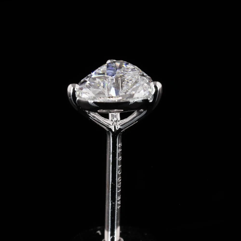 14K White Gold Heart Shaped Martini Stud Earrings with 0.72 Carat Total Weight Lab Diamonds (E-F Color, VS1 Clarity) - Covaloro Fine Jewelry - Image 4