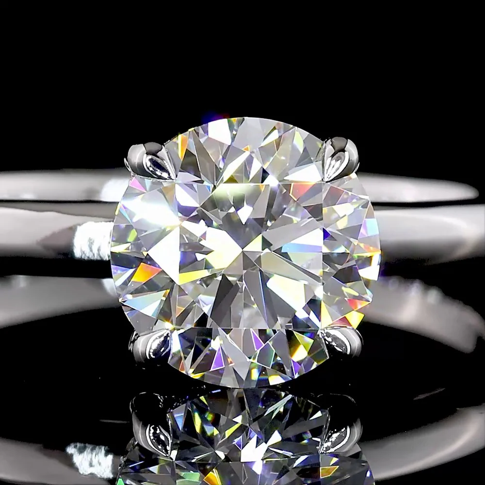 14K White Gold Hidden Halo Engagement Ring with 1.29 Carat Round Brilliant Cut Lab Diamond and Accent Stones - 1.34 Total Carat Weight - Covaloro Fine Jewelry - Image 2