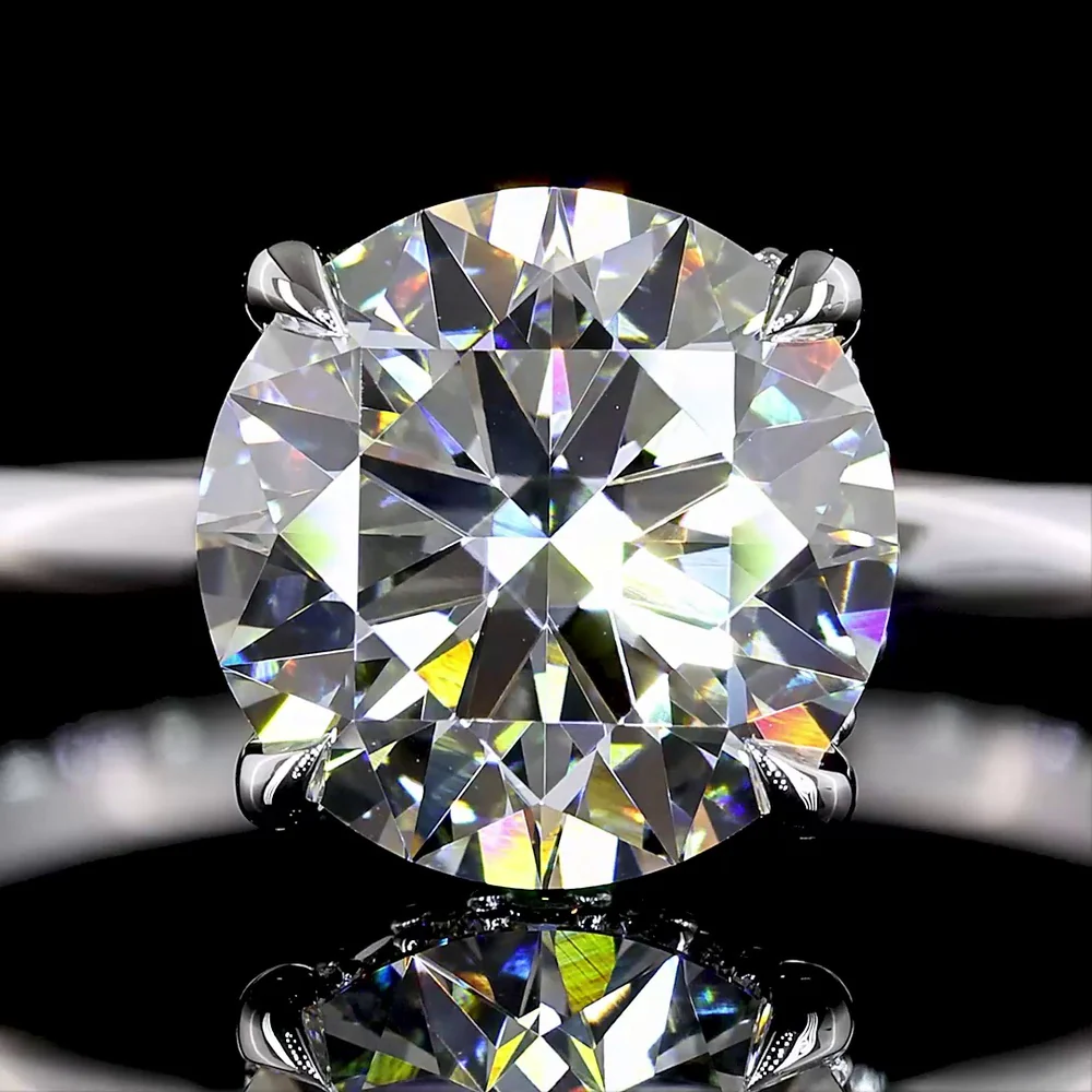 14K White Gold Hidden Halo Engagement Ring with 2.11 Carat Round Brilliant Cut Lab Diamond and 0.09 Carat Accent Diamonds - 2.2 Carat Total Diamond Weight - Covaloro Fine Jewelry - Image 2
