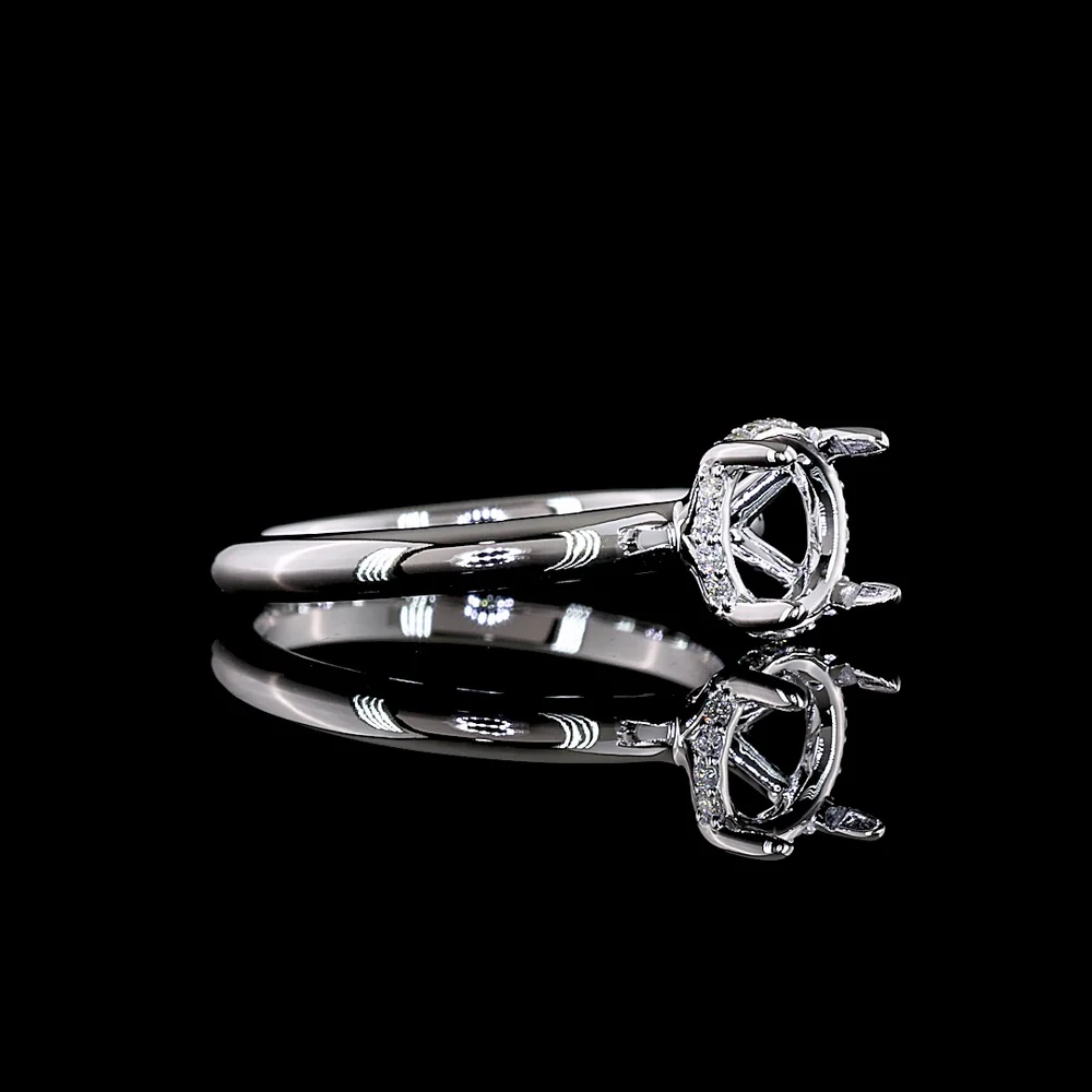14K White Gold Hidden Halo Ring with 1.50 Carat Round Brilliant Lab Diamond and 0.07 Carat Diamond Accents - IGI Certified, 1.57 Carat Total Weight - Covaloro Fine Jewelry - Image 2