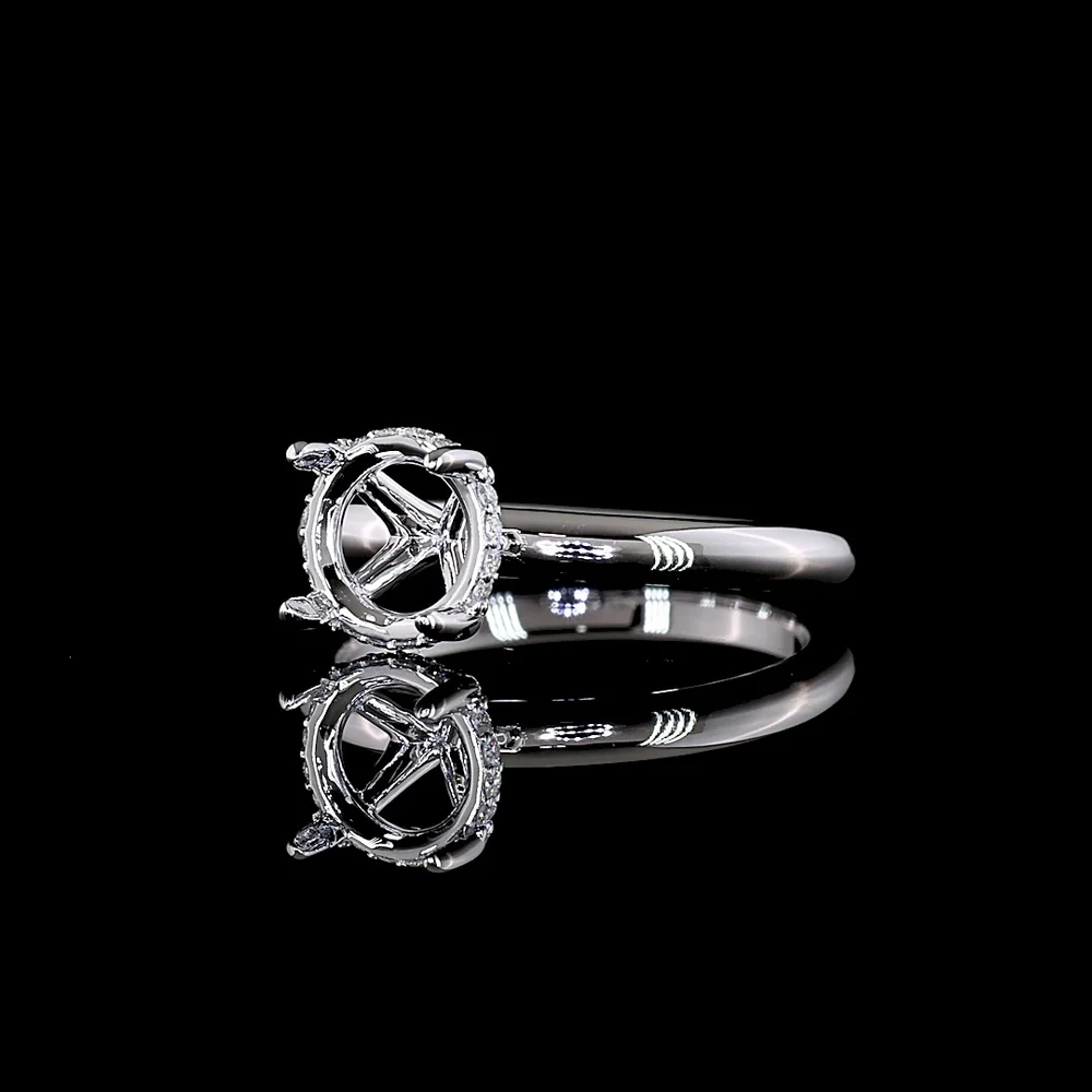 14K White Gold Hidden Halo Ring with 1.50 Carat Round Brilliant Lab Diamond and 0.07 Carat Diamond Accents - IGI Certified, 1.57 Carat Total Weight - Covaloro Fine Jewelry - Image 3