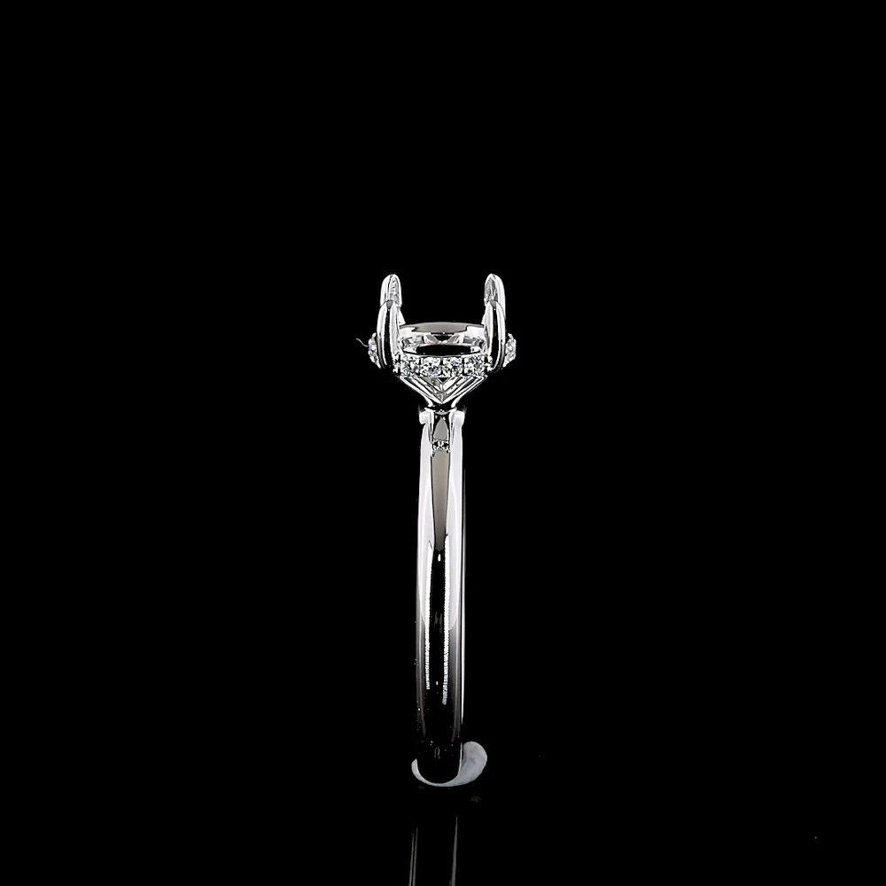 14K White Gold Hidden Halo Ring with 1.50 Carat Round Brilliant Lab Diamond and 0.07 Carat Diamond Accents - IGI Certified, 1.57 Carat Total Weight - Covaloro Fine Jewelry - Image 4
