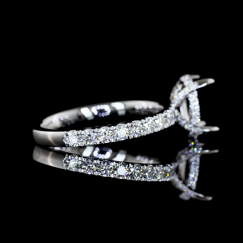 14K White Gold Hidden Halo Ring with 2.00 Carat Oval Cut Lab Diamond and 0.78 Carat Accent Diamonds - 2.78 Carat Total Diamond Weight (GIA Certified, E VVS2) - Covaloro Fine Jewelry - Image 2