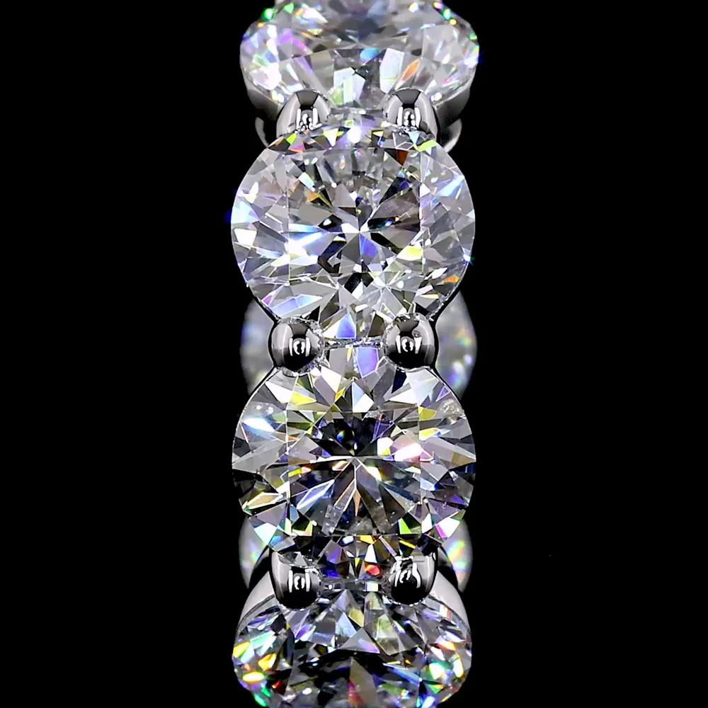 14K White Gold Huggie Earrings with Round Brilliant Cut Lab Diamonds - 5.17 Carat Total Weight, E-F VS1 Clarity - Covaloro Fine Jewelry - Image 3