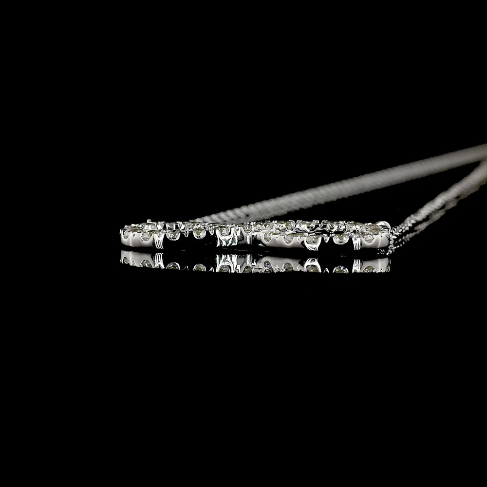 14K White Gold Infinity Motif Pendant with 24 Prong-Set Round Lab Diamonds - 0.46 Carat Total Diamond Weight, E-F Color, VS Clarity - Covaloro Fine Jewelry - Image 3