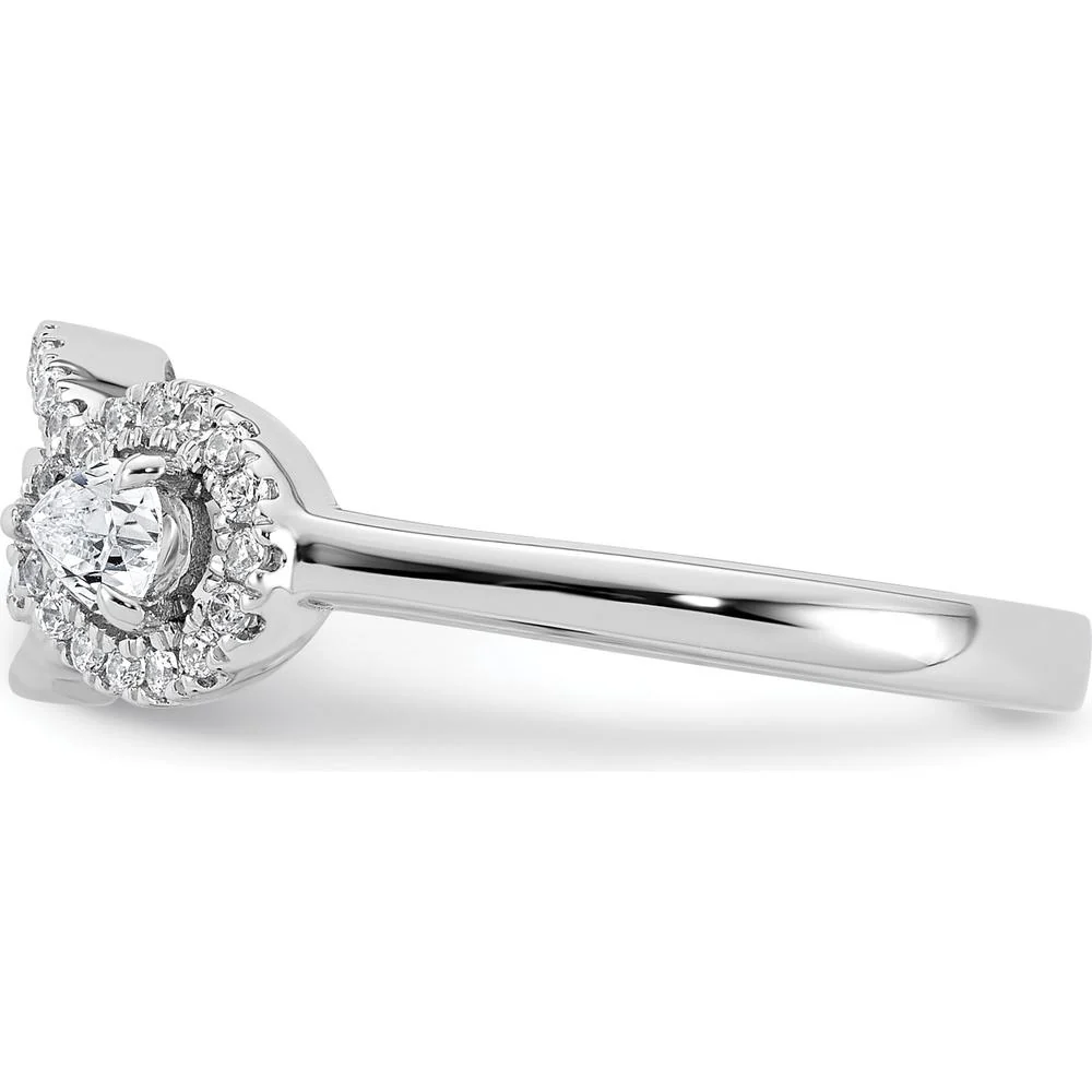 14K White Gold Infinity Ring with Pear-Shaped and Round Prong-Set Diamonds - 0.25 Carat Total Diamond Weight - Size 7 by Oro Pregiato - Image 3