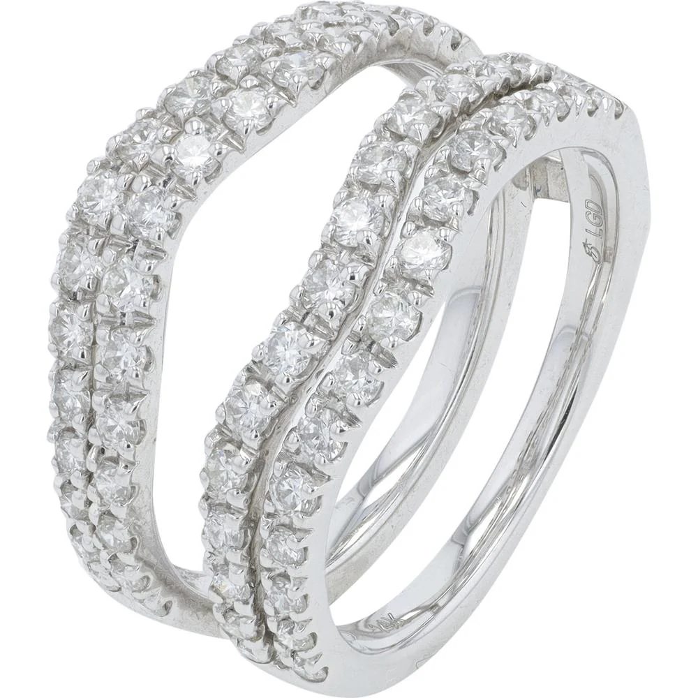 14K White Gold Lab Grown Diamond Ring Guard - 1.00 Carat Total Diamond Weight