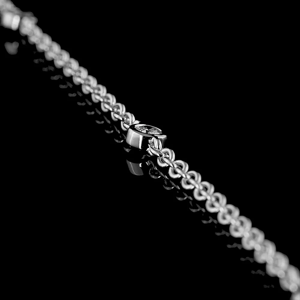 14K White Gold Lariat Necklace with 1.02 Carat Emerald Cut Lab Diamond and 0.41 Carat Brilliant Cut Lab Diamonds - 1.43 Carat Total Weight - Covaloro Fine Jewelry - Image 3