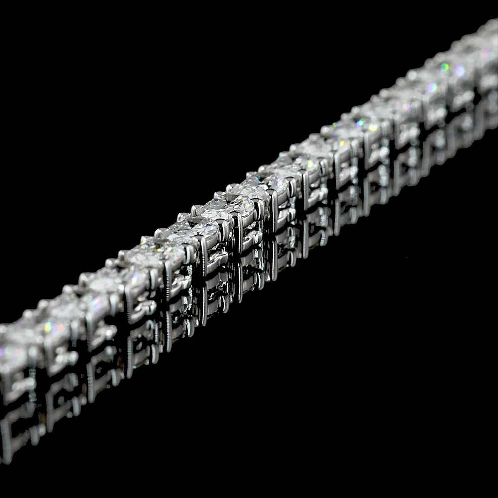 14K White Gold Lariat Necklace with 137 Prong-Set Oval Cut Lab Diamonds - 13.74 Carats Total Diamond Weight - Covaloro Fine Jewelry - Image 3