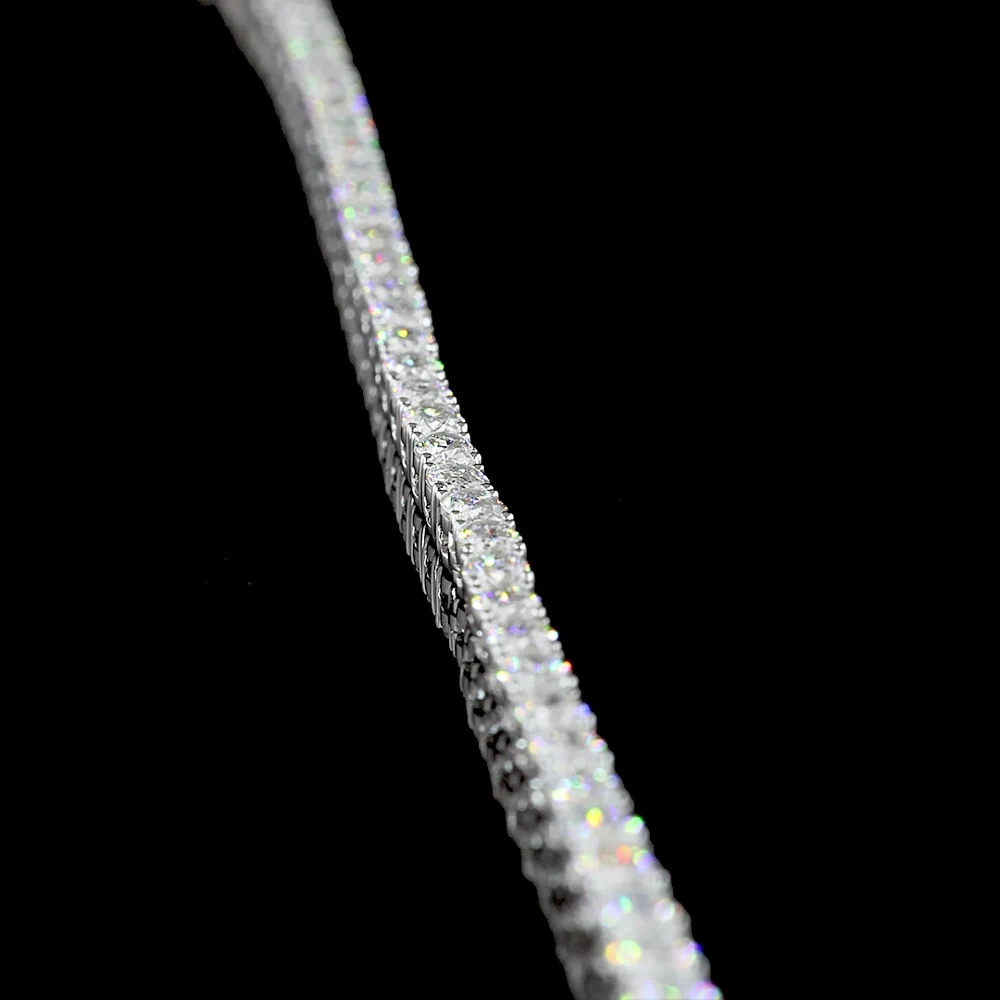 14K White Gold Lariat Necklace with 141 Oval Cut Lab Diamonds - 13.14 Carat Total Weight E-F VS Quality - Covaloro Fine Jewelry - Image 3