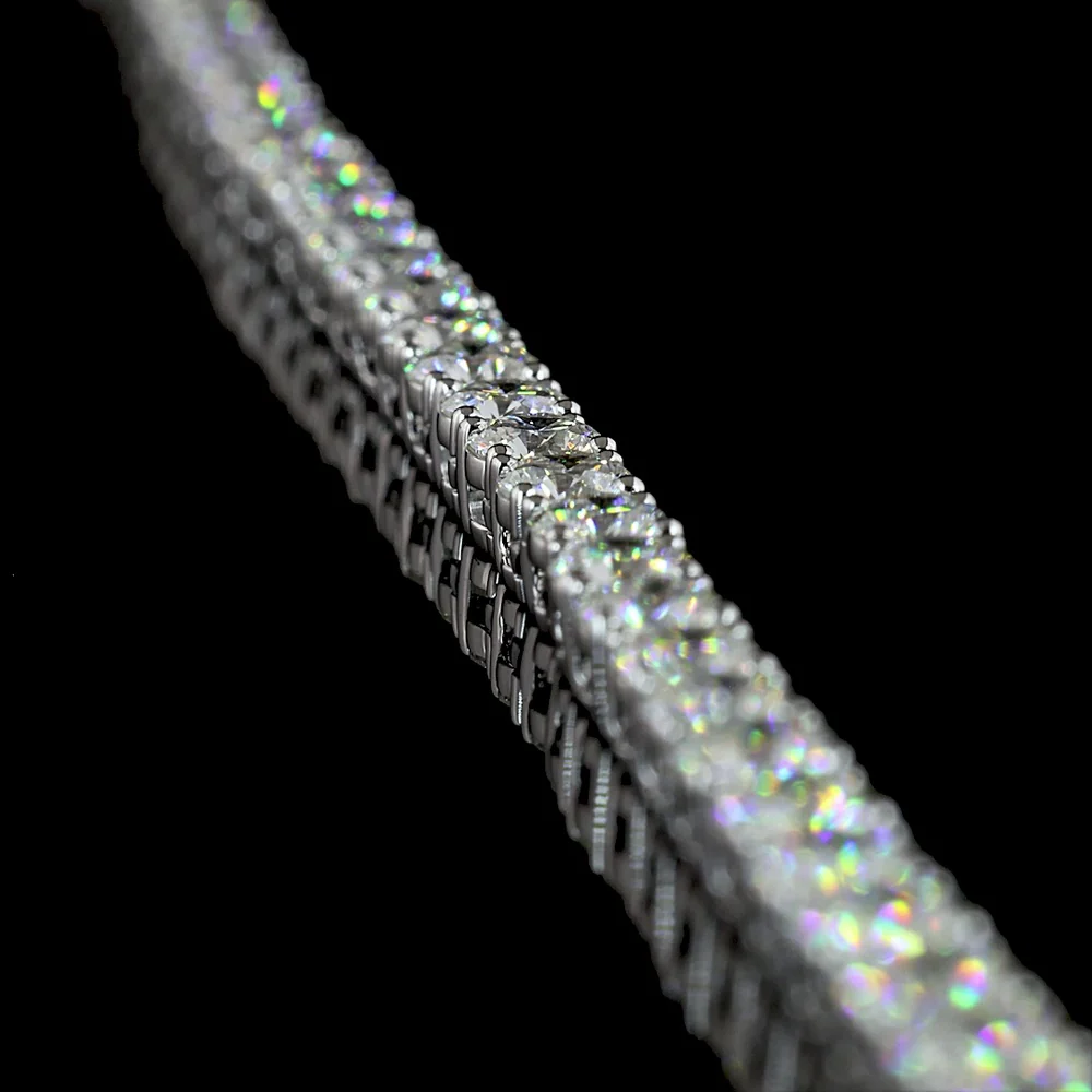 14K White Gold Lariat Necklace with 159 Prong-Set Round Lab Diamonds - 19.15 Carat Total Weight - Covaloro Fine Jewelry - Image 3