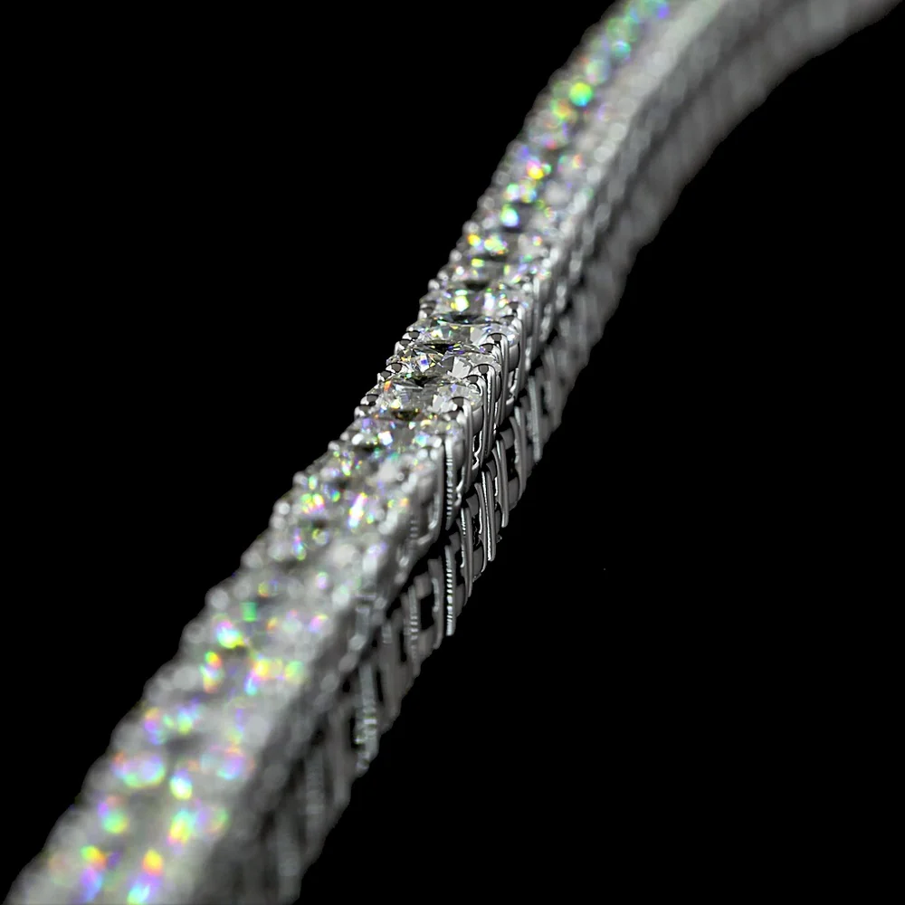 14K White Gold Lariat Necklace with 165 Brilliant Cut Lab Diamonds - 20.45 Carat Total Weight, E-F Color & VS2 Clarity - Covaloro Fine Jewelry - Image 4