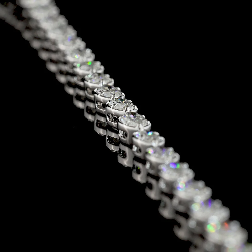 14K White Gold Lariat Necklace with Pear and Marquise Cut Lab Diamonds - 13.78 Carat Total Diamond Weight - Covaloro Fine Jewelry - Image 3