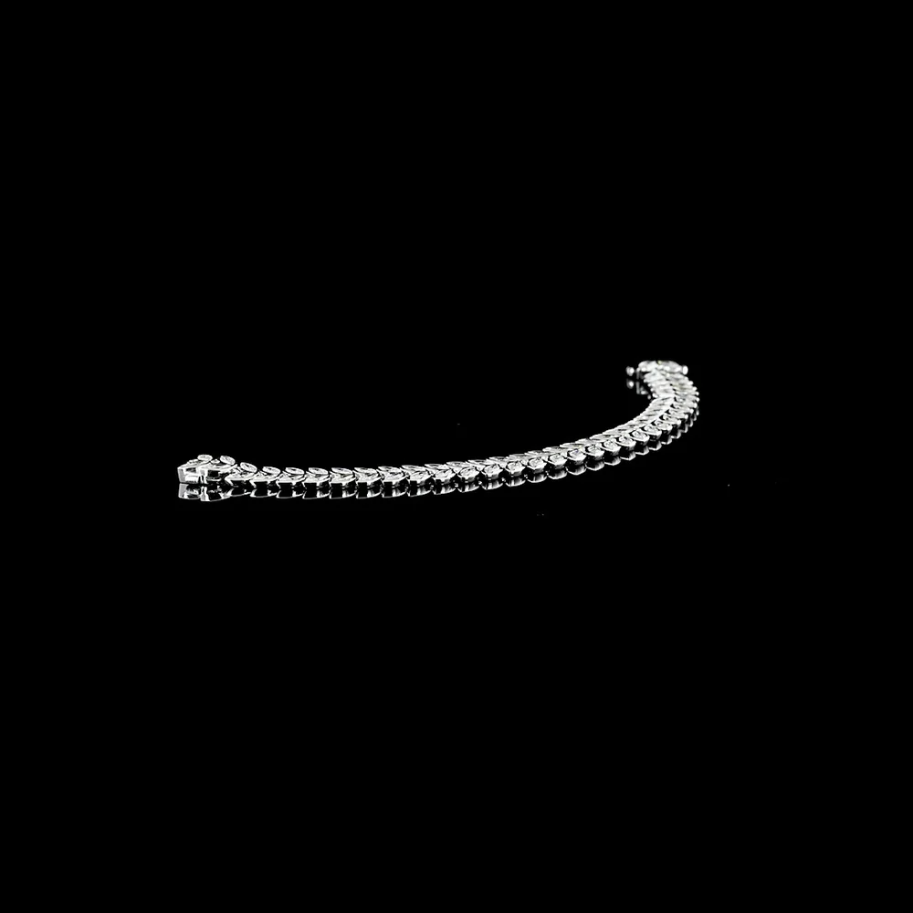 14K White Gold Marquise Cut Lab Diamond Tennis Bracelet - 11.19 Total Carat Weight with Bezel Setting and E-F VVS2 Clarity - Covaloro Fine Jewelry
