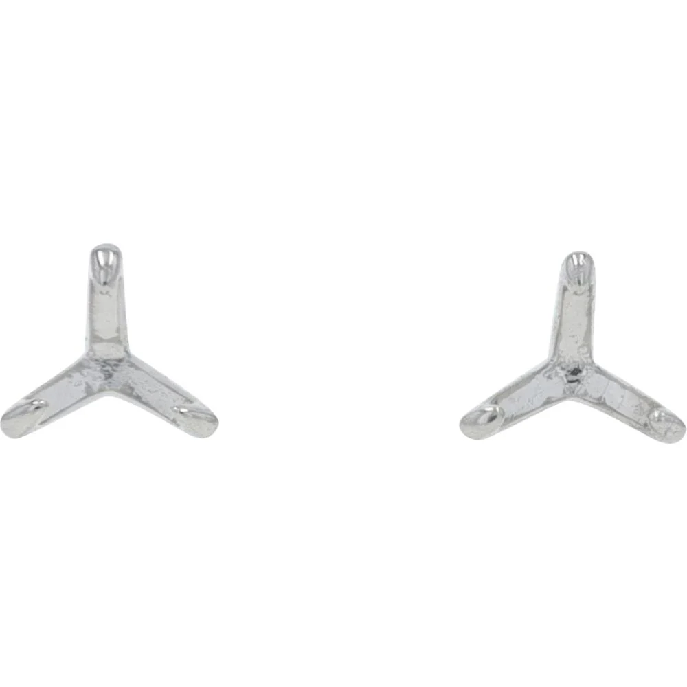 14K White Gold Martini Semi - Mount Stud Earrings - Holds 0.50 Carat Each Gem