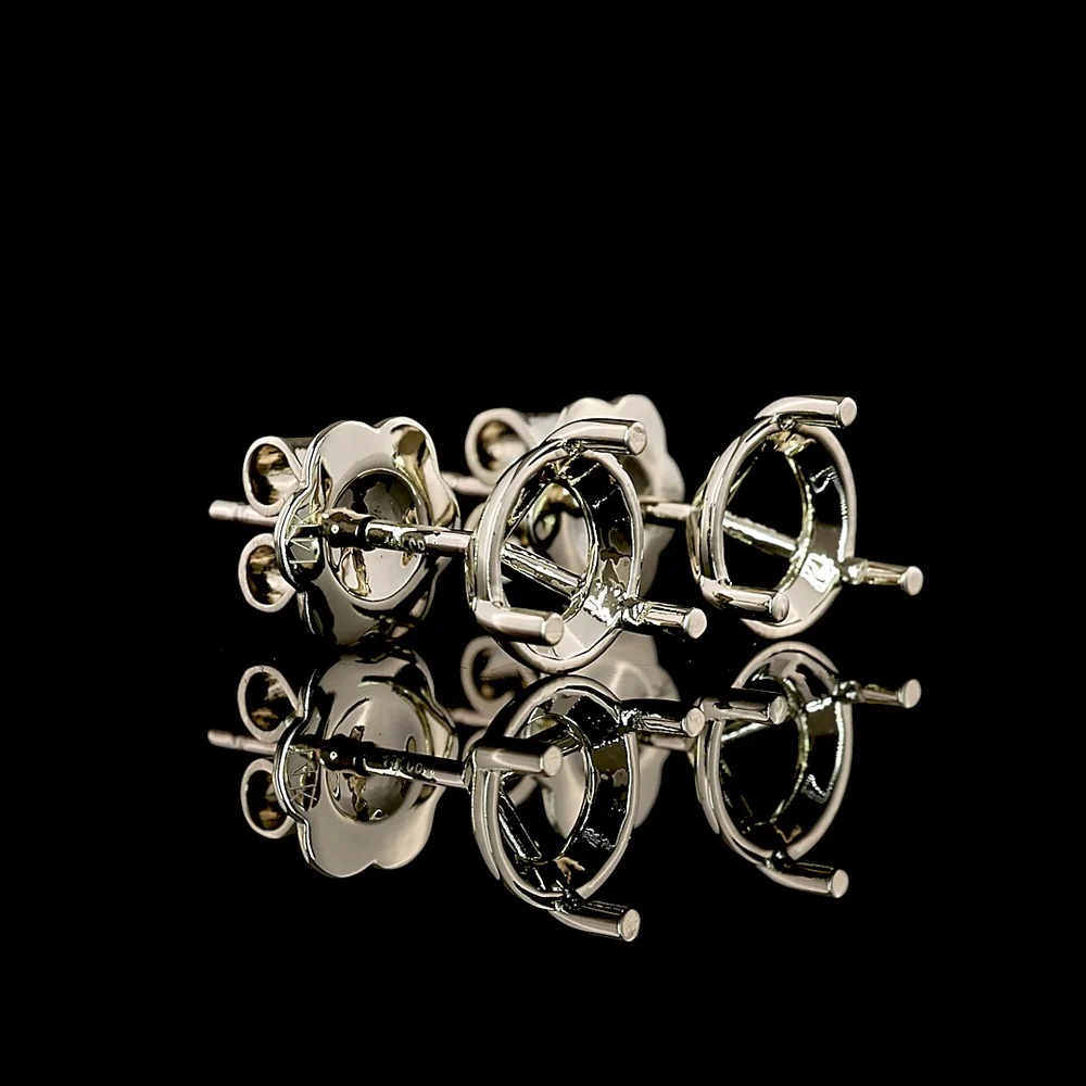 14K White Gold Martini Set Round Brilliant Cut Lab Diamond Stud Earrings - 5.52 Carat Total Diamond Weight - Covaloro Fine Jewelry - Image 2