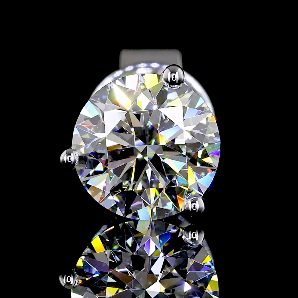 14K White Gold Martini Set Round Brilliant Lab Diamond Stud Earrings - 1.48 Carats Total Diamond Weight (E-F Color, VS1 Clarity) - Covaloro Fine Jewelry - Image 3