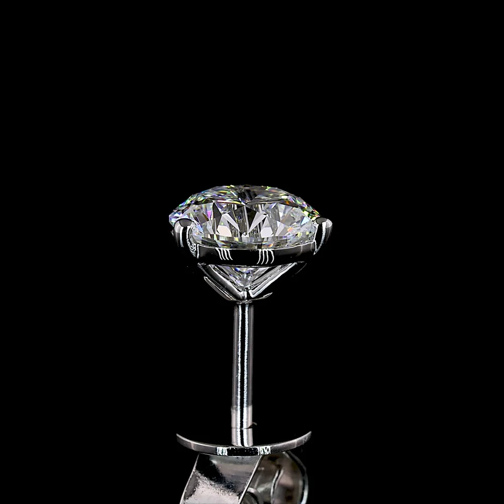 14K White Gold Martini Set Round Brilliant Lab Diamond Stud Earrings - 1.48 Carats Total Diamond Weight (E-F Color, VS1 Clarity) - Covaloro Fine Jewelry - Image 4