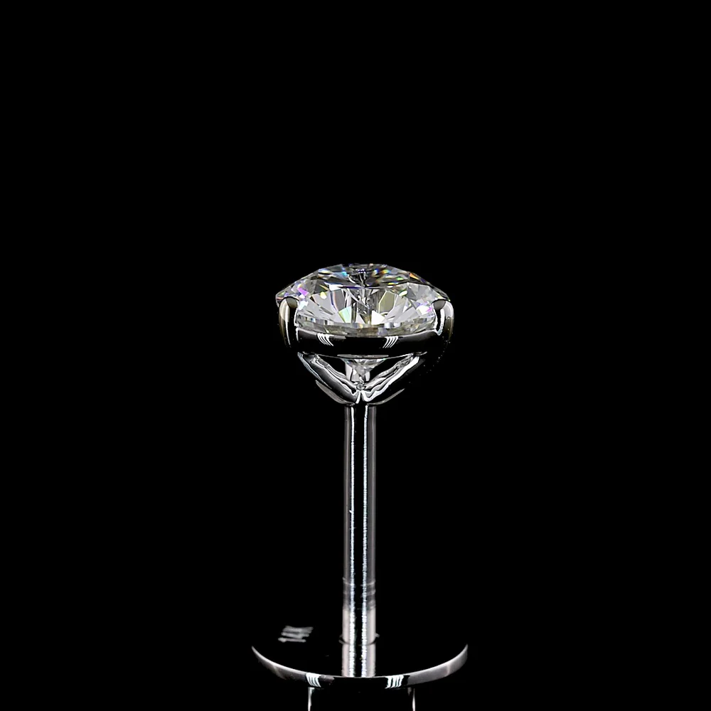 14K White Gold Martini Set Round Lab Diamond Stud Earrings - 0.50 Carat Total Weight, E-F Color VS2 Clarity - Covaloro Fine Jewelry - Image 4