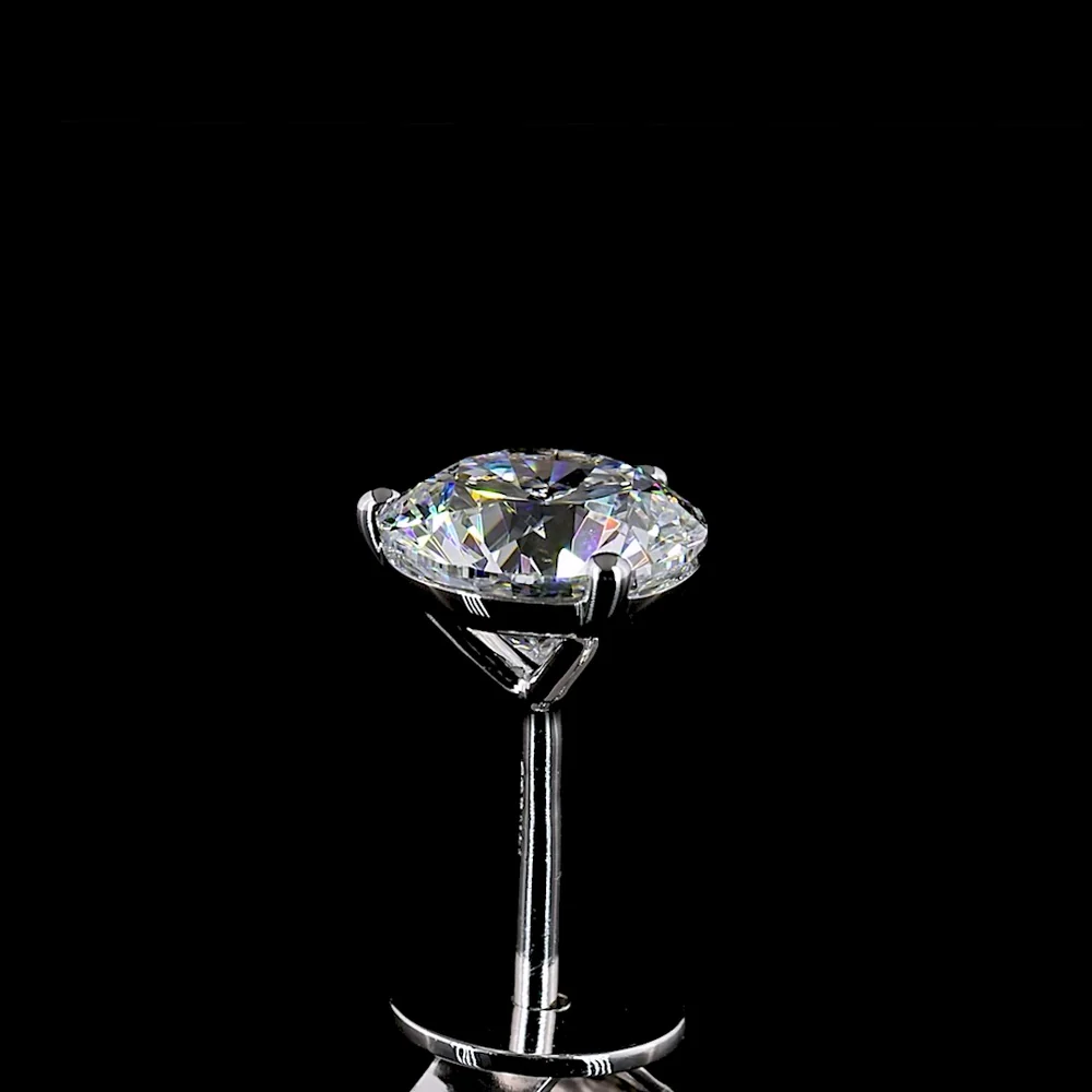 14K White Gold Martini Set Round Lab Diamond Stud Earrings - 1.48 Carats Total Diamond Weight - Covaloro Fine Jewelry - Image 4