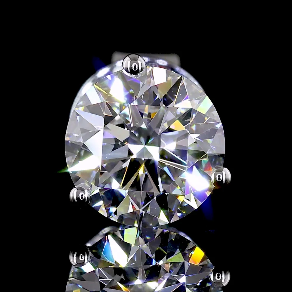 14K White Gold Martini Set Round Lab Diamond Stud Earrings - 1.52 Carats Total Diamond Weight (E-F Color, VS1 Clarity) - Covaloro Fine Jewelry - Image 3