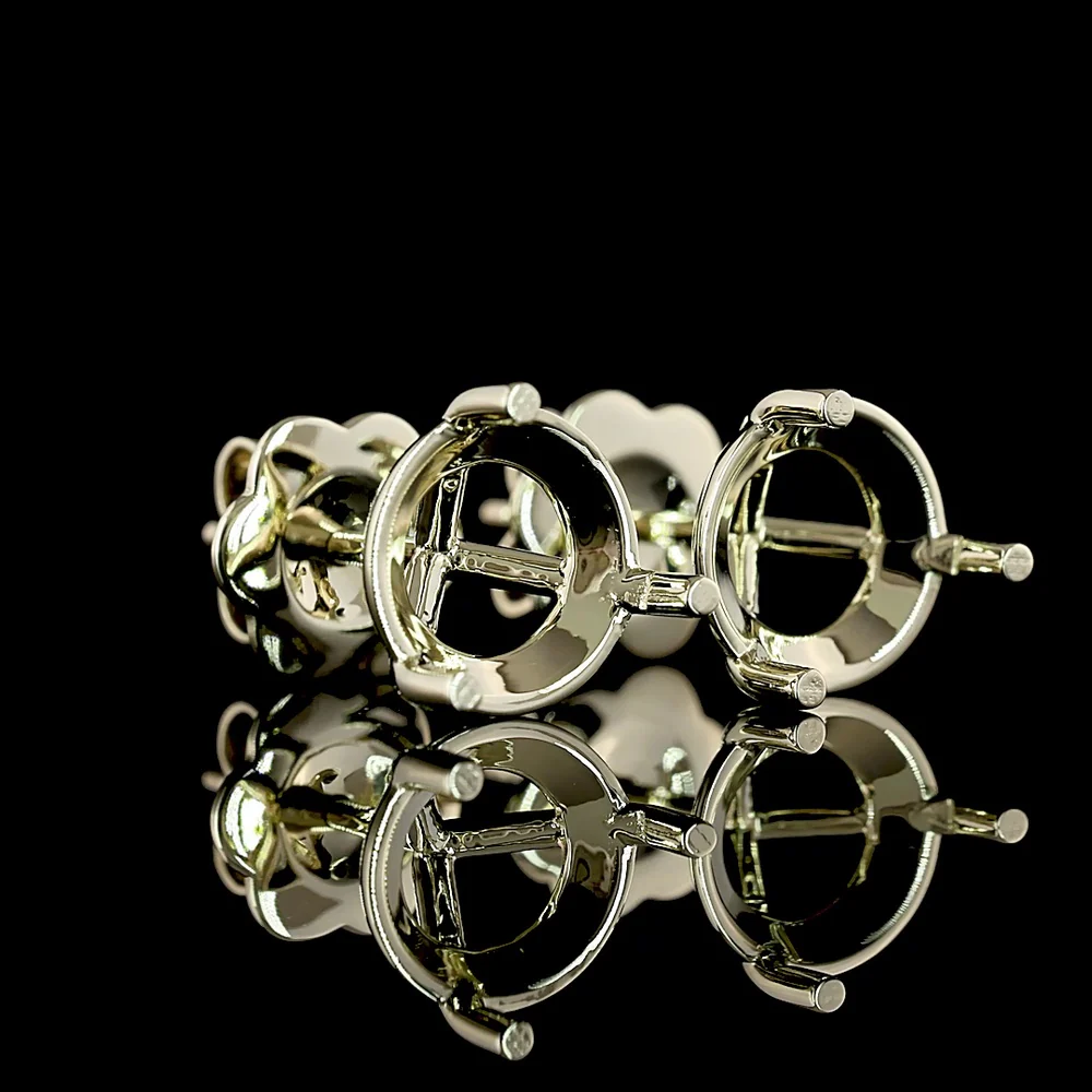 14K White Gold Martini Set Round Lab Diamond Stud Earrings - E-F VS1, 4.07 Carat Total Weight - Covaloro Fine Jewelry - Image 2
