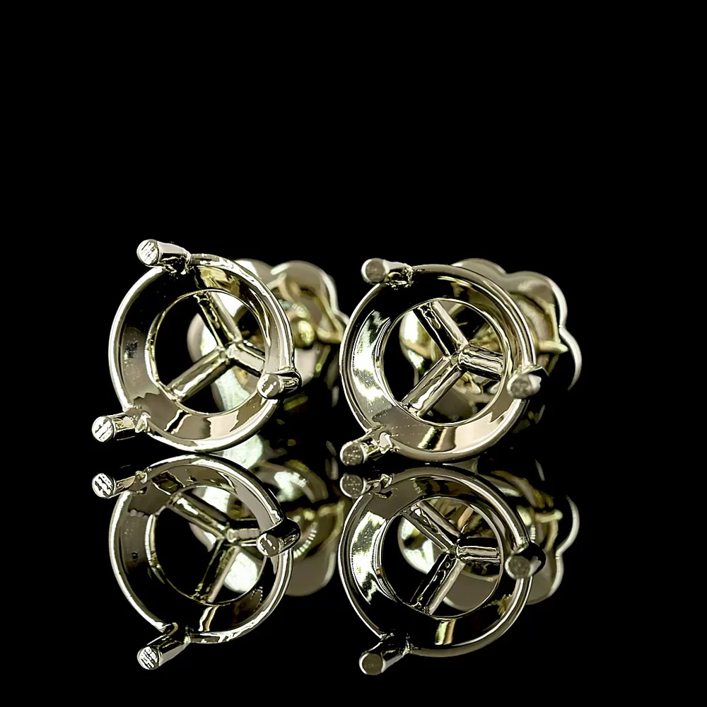 14K White Gold Martini Set Round Lab Diamond Stud Earrings - E-F VS1, 4.07 Carat Total Weight - Covaloro Fine Jewelry - Image 3