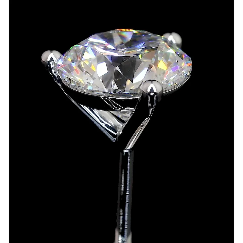14K White Gold Martini Stud Earrings with 6.41 Carat Total Weight Round Brilliant Lab Diamonds IGI Certified I-J VS1 - Covaloro Fine Jewelry - Image 4