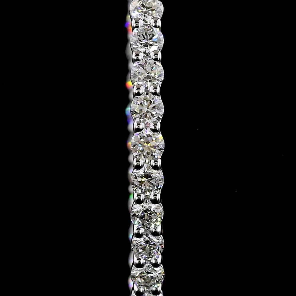14K White Gold Medium Hoop Earrings with Prong Set Round Lab Diamonds - 2.15 Carats Total Diamond Weight - Covaloro Fine Jewelry - Image 3