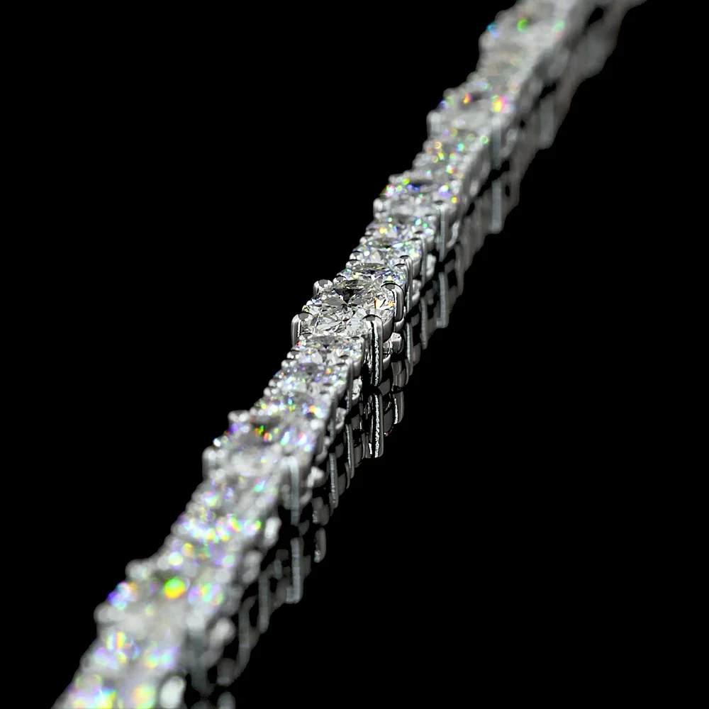 14K White Gold Mixed Shape Lariat Necklace with Marquise and Brilliant Cut Lab Diamonds - 13.91 Carat Total Diamond Weight - Covaloro Fine Jewelry - Image 4