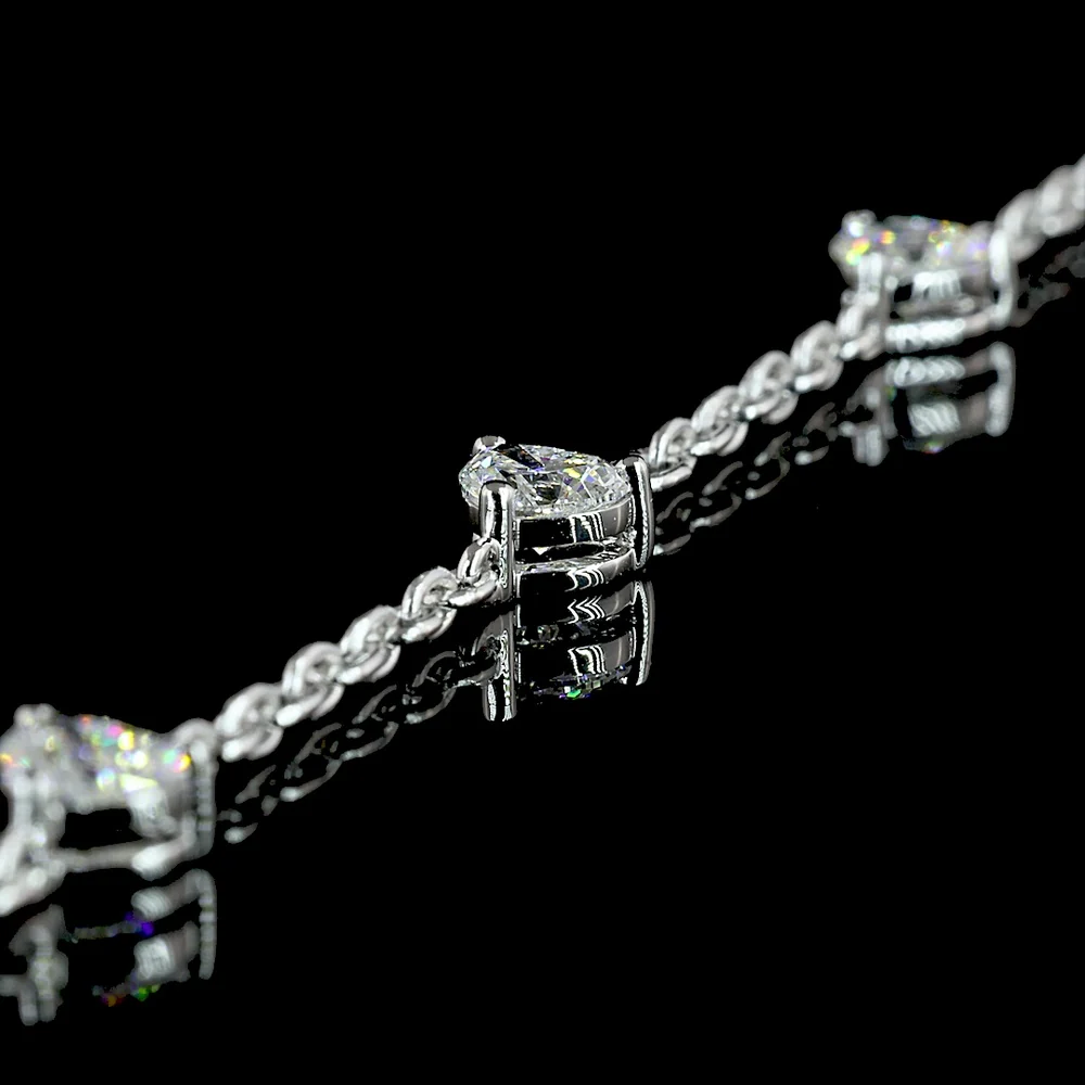 14K White Gold Mixed Shape Special Necklace with Heart, Round, and Baguette Lab Diamonds - 8.87 Carat Total Weight - Covaloro Fine Jewelry - Image 4
