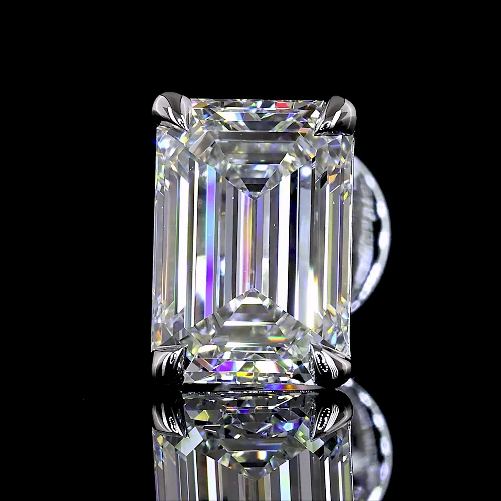 14K White Gold North-South Emerald Cut Lab Diamond Stud Earrings - 2.02 Carats Total Weight (E-F Color, VVS1 Clarity) - Covaloro Fine Jewelry - Image 2