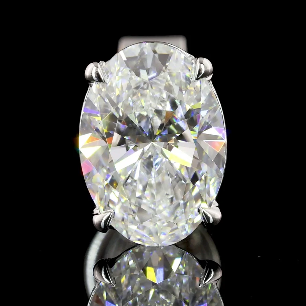 14K White Gold North-South Oval Lab Diamond Stud Earrings - 3.02 Carat Total Weight (E-F Color, VVS2 Clarity) with Prong Settings - Covaloro Fine Jewelry - Image 2