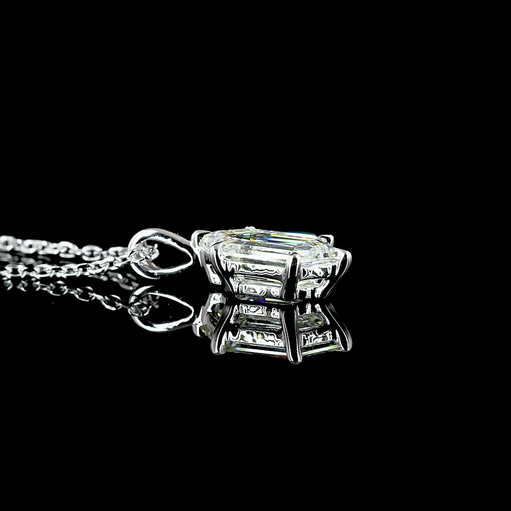 14K White Gold North-South Step Marquise Solitaire Pendant with 1.06 Carat Lab Diamond - G Color VVS2 Clarity - Covaloro Fine Jewelry - Image 3