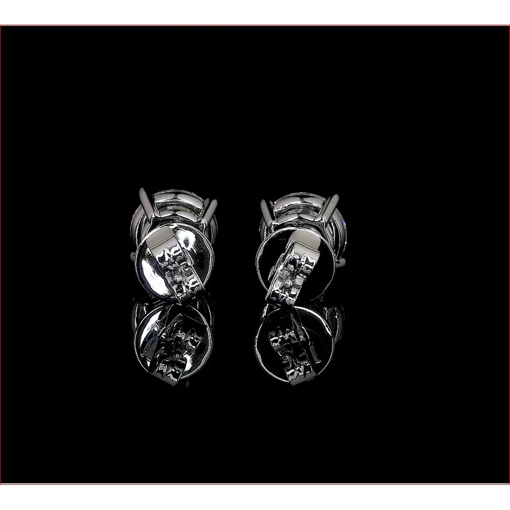14K White Gold Old European Cut Lab Diamond Stud Earrings - 2.02 Carat Total Weight, D VS1 Quality - Covaloro Fine Jewelry - Image 2