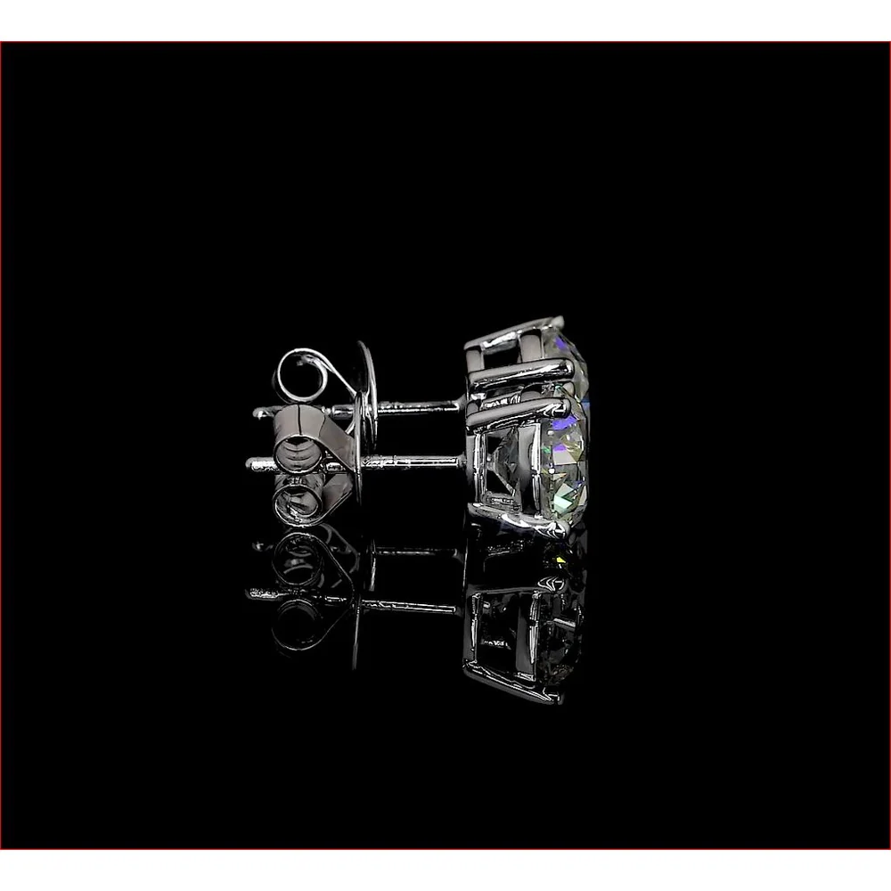 14K White Gold Old European Cut Lab Diamond Stud Earrings - 2.02 Carat Total Weight, D VS1 Quality - Covaloro Fine Jewelry - Image 4