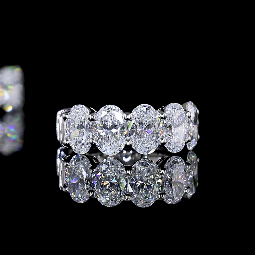 14K White Gold Oval Cut Lab Diamond Huggie Earrings with Secure Hinged Backs - 2.05 Carats Total Diamond Weight, E-F VS Clarity - Covaloro Fine Jewelry - Image 4